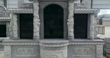 赤峰 芝麻灰高档墓碑，土墓，可定制