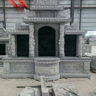 赤峰 芝麻灰高档墓碑，土墓，可定制