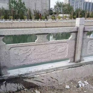 赤峰 芙蓉白大花桥梁、河道，石材栏杆、围栏、护栏