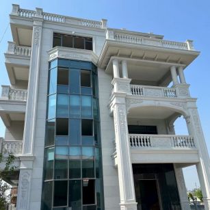 赤峰 芝麻白花岗岩别墅外墙干挂效果展示