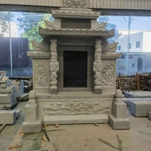 赤峰 芝麻灰高档墓碑、土墓，一套也支持定做