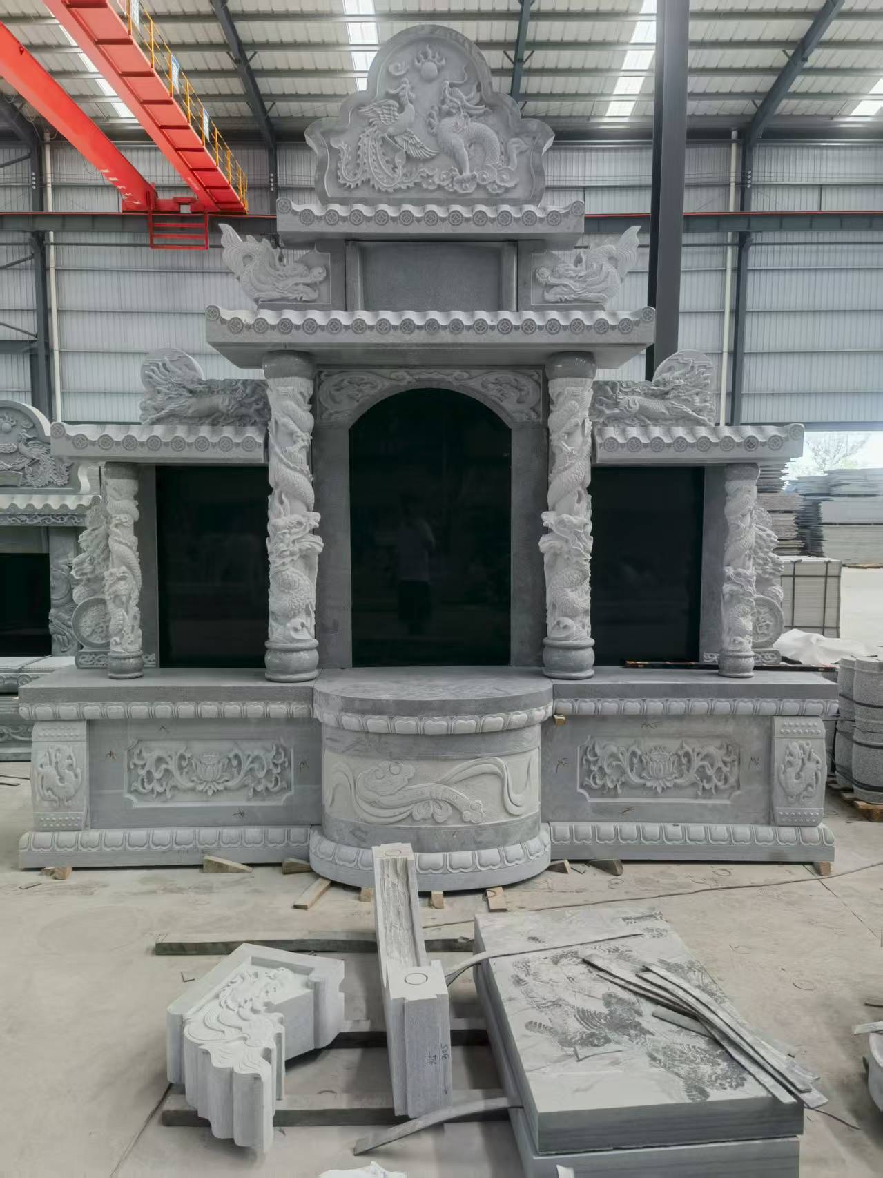 赤峰 芝麻灰高档墓碑，土墓，可定制