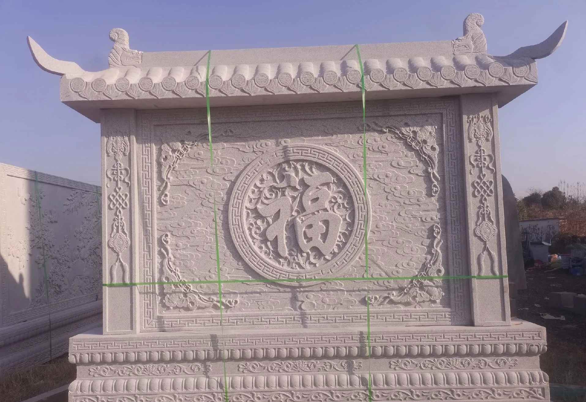 赤峰 芝麻白花岗岩屏风，照壁，影壁